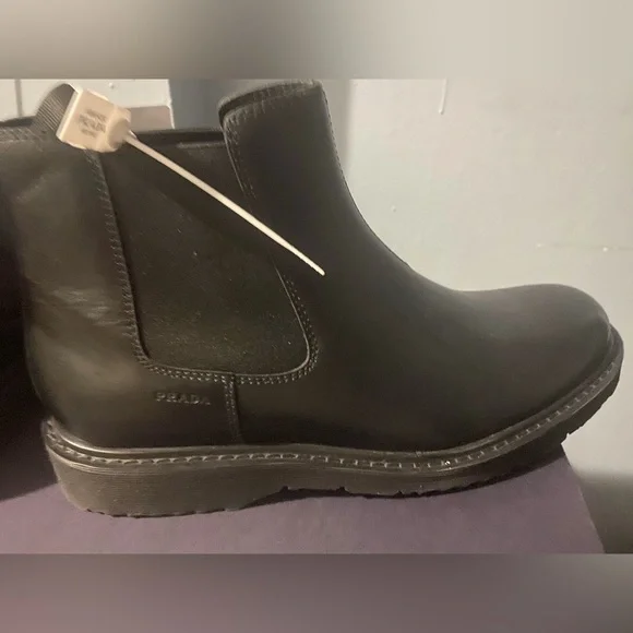 PRADA BOOTS NEVER WORN 10.5 Black Re-nylon And Leather Booties | PRADA main image 2